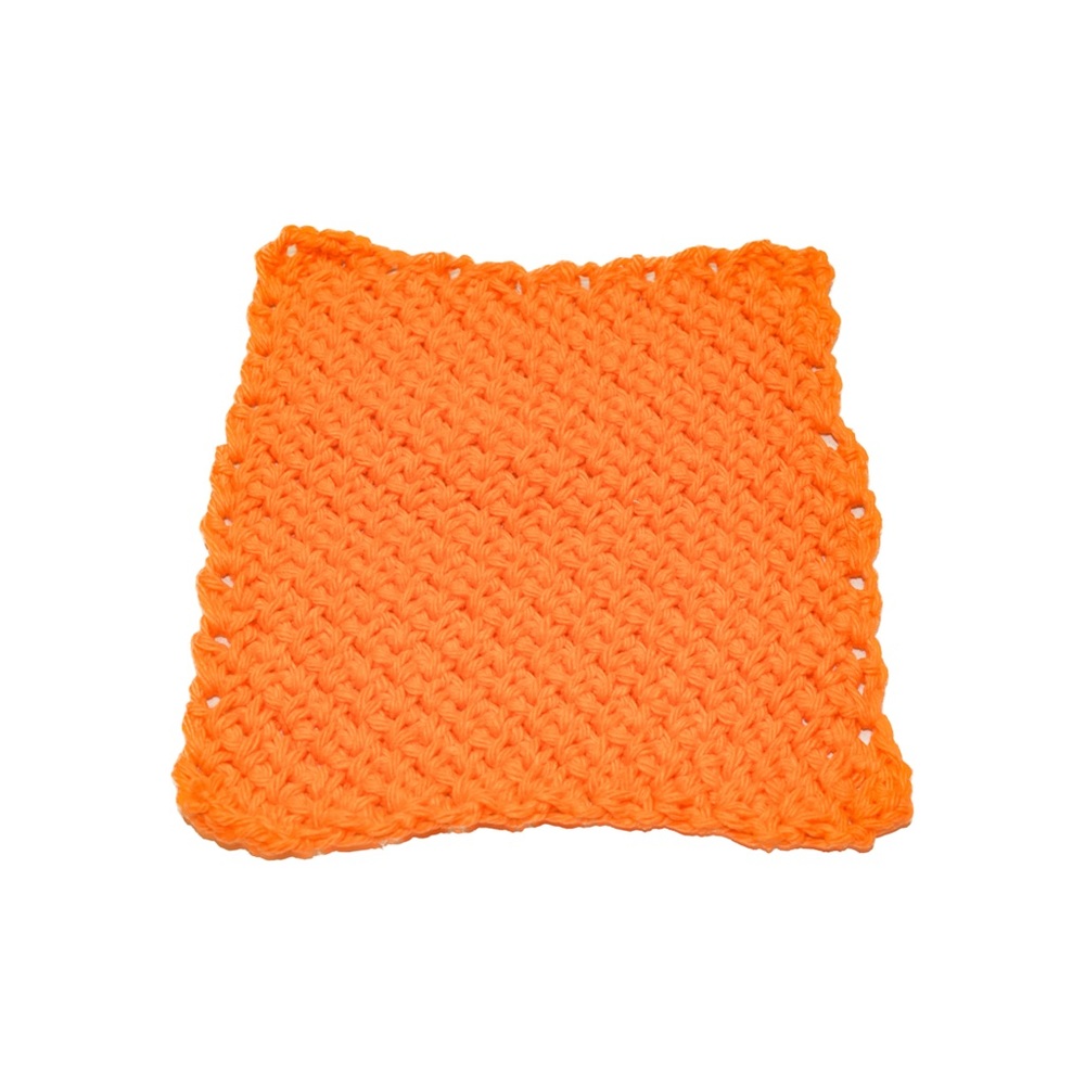 Orange Crocheted Farmhouse Wash/dishcloth (1)